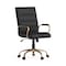 Flash Furniture Black Leather Gold Frame Mid-Back Chair GO-2286M-BK-GLD-GG - alternate 1